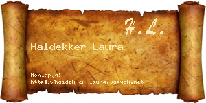 Haidekker Laura névjegykártya